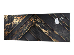 Stylish glass backsplash - Photo glass upstand w/wo magnetic properties - Decorative Surfaces Series: Luxury black panels