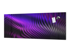 Contemporary glass kitchen panel - Wide format wall backsplash with or without magnetic properties - Colourful Variety Series: Purple fabric 2