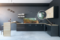 Stunning glass wall art - Wide format wall backsplash Rusted textures Series: Colorfoul tarnished copper