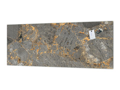 Design glass backsplash - Tempered Glass with or without magnetic properties MBBS16 - Marbles 1 Series Luxurious dark grey marble