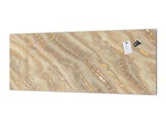 Design glass backsplash - Tempered Glass with or without magnetic properties Marbles 1 Series: Golden mineral