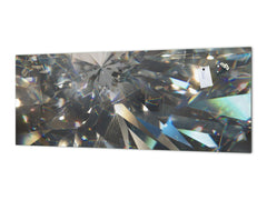 Stylish glass backsplash - Photo glass upstand w/wo magnetic properties - Decorative Surfaces Series: Diamond shapes