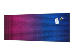 Toughened printed glass backsplash - Kitchen wall panel: Textures and tiles 1 Series Oxidized copper ornament: Club brick wall