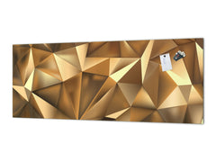 Design glass backsplash - Tempered Glass splashback - Golden Waves Series: Stylish triangles
