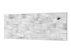 Toughened printed glass backsplash - Kitchen wall panel: Textures and tiles 1 Series Oxidized copper ornament: Grey irregularity 2