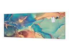 Panel de cocina de vidrio contemporáneo - Salpicadero de pared de gran formato Serie Abstracciones coloridas: Arte fluido moderno