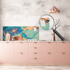 Panel de cocina de vidrio contemporáneo - Salpicadero de pared de gran formato Serie Abstracciones coloridas: Arte fluido moderno