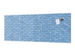 Toughened printed glass backsplash - Kitchen wall panel: Textures and tiles 1 Series Oxidized copper ornament: Blue ice texture