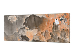 Contemporary glass kitchen panel - Wide format wall backsplash Marbles 2 Series: 3D marble wall