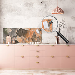 Contemporary glass kitchen panel - Wide format wall backsplash Marbles 2 Series: 3D marble wall