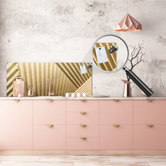 Design glass backsplash - Tempered Glass splashback - Golden Waves Series: Golden art deco