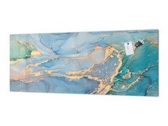 Contemporary glass kitchen panel - Wide format wall backsplash Colourful abstractions Series: Current of colors