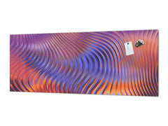 Contemporary glass kitchen panel - Wide format wall backsplash with or without magnetic properties - Colourful Variety Series: Colorful wavy design 1