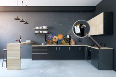 Toughened printed glass backsplash - Kitchen wall splashback will or without magnetic properties - Paintings Series: Abstract painting composition