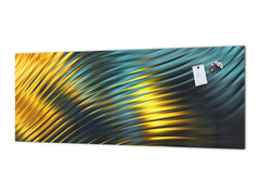 Contemporary glass kitchen panel - Wide format wall backsplash with or without magnetic properties - Colourful Variety Series: Colorful wavy design 2