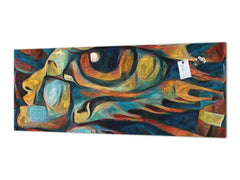 Toughened printed glass backsplash - Kitchen wall splashback will or without magnetic properties - Paintings Series: Inner eye