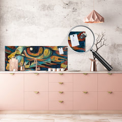 Toughened printed glass backsplash - Kitchen wall splashback will or without magnetic properties - Paintings Series: Inner eye