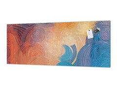 Toughened printed glass backsplash - Kitchen wall splashback will or without magnetic properties - Paintings Series: Impressionist sky 2