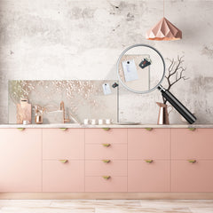 Panel de cocina de vidrio contemporáneo - Salpicadero de pared de gran formato con o sin propiedades magnéticas - Serie Variedad Colorida: Árbol decorativo beige