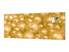 Contemporary glass kitchen panel - Wide format wall backsplash with or without magnetic properties - Colourful Variety Series: Golden pearls