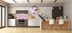 Contemporary glass kitchen panel - Wide format wall backsplash with or without magnetic properties - Colourful Variety Series: Pink pearls
