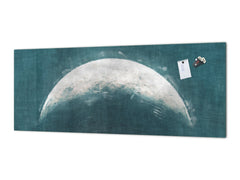 Toughened printed glass backsplash - Kitchen wall splashback will or without magnetic properties - Paintings Series: Rising moon