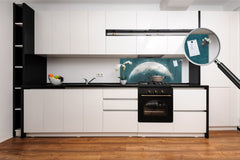 Toughened printed glass backsplash - Kitchen wall splashback will or without magnetic properties - Paintings Series: Rising moon