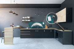 Toughened printed glass backsplash - Kitchen wall splashback will or without magnetic properties - Paintings Series: Rising moon