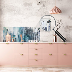 Toughened printed glass backsplash - Kitchen wall splashback will or without magnetic properties - Paintings Series: Canvas absract art