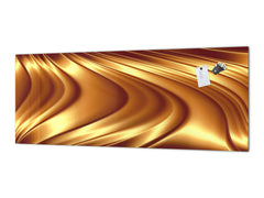 Design glass backsplash - Tempered Glass splashback - Golden Waves Series: Liquid gold 2