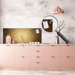 Design glass backsplash - Tempered Glass splashback - Golden Waves Series: Sparkling pattern