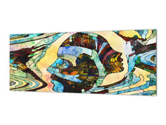 Toughened printed glass backsplash - Kitchen wall splashback will or without magnetic properties - Paintings Series: Stained glass