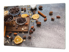 Tempered GLASS Cutting Board - Glass Kitchen Board; Cakes and Sweets Serie DD13 Sweets 3