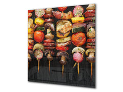 Printed tempered glass backsplash – BS23 European tradicional food Series: Shashlik Grill 4