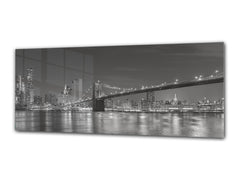 Cuadro de cristal moderno 125x50 cm (49,21 "x 19,69") - Ciudad por la noche 1