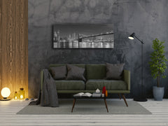 Cuadro de cristal moderno 125x50 cm (49,21 "x 19,69") - Ciudad por la noche 1