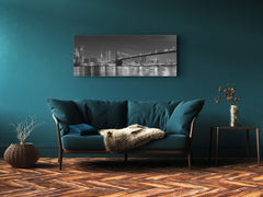 Cuadro de cristal moderno 125x50 cm (49,21 "x 19,69") - Ciudad por la noche 1