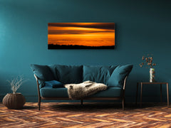 Cuadro de cristal moderno 125x50 cm (49,21 "x 19,69") - Puesta del Sol 3