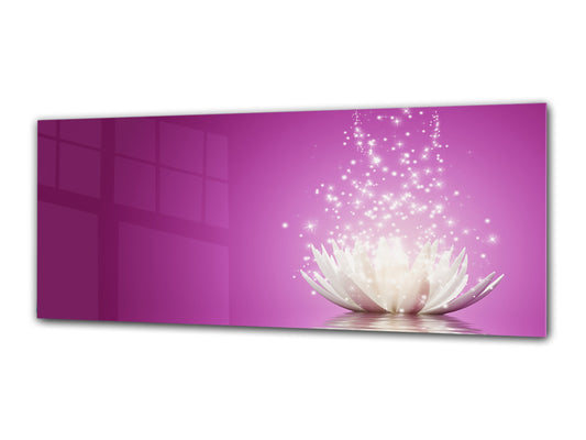 Modern Glass Picture 125x50 cm (49.21” x 19.69”) – Flower 4