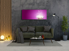 Modern Glass Picture 125x50 cm (49.21” x 19.69”) – Flower 4