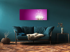 Modern Glass Picture 125x50 cm (49.21” x 19.69”) – Flower 4