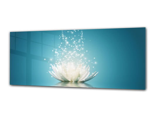 Modern Glass Picture 125x50 cm (49.21” x 19.69”) – Flower 7