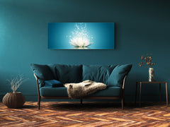 Cuadro de cristal moderno 125x50 cm (49,21 "x 19,69") - Flor 7