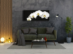 Cuadro de cristal moderno 125x50 cm (49,21 "x 19,69") - Orquídea 1