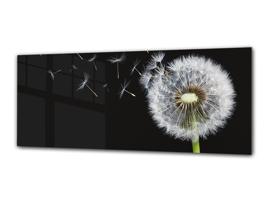 Cuadro de cristal moderno 125x50 cm (49,21 "x 19,69") - Dandelion 2