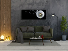 Cuadro de cristal moderno 125x50 cm (49,21 "x 19,69") - Dandelion 2