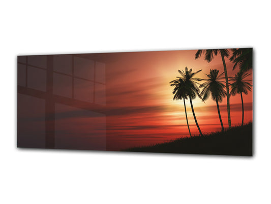 Modern Glass Picture 125x50 cm (49.21” x 19.69”) – Sunset 2