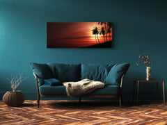 Cadre moderne sur verre 125 x 50 cm – Le coucher du soleil 2