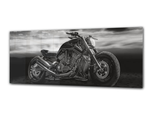 Modern Glass Picture 125x50 cm (49.21” x 19.69”) – Motorcycle 1