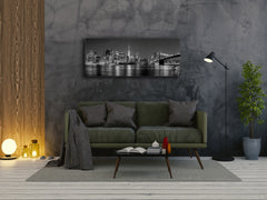 Cuadro de cristal moderno 125x50 cm (49,21 "x 19,69") - Ciudad por la noche 2